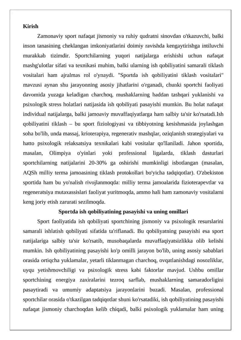 Sportda ish qobiliyatini tiklash vositalari 2