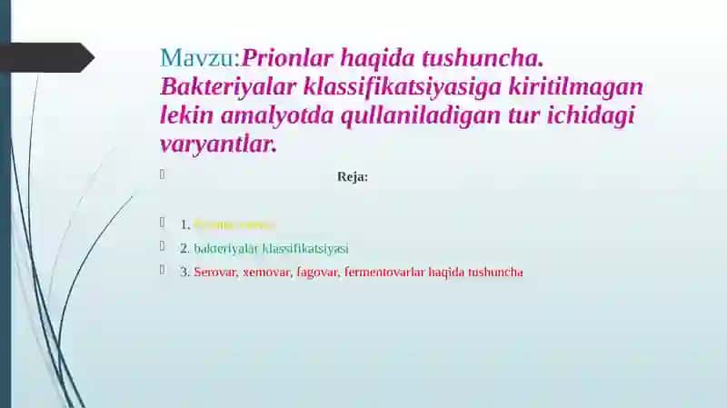 Mikrobiologiya fanining prionlar haqida tushuncha 2