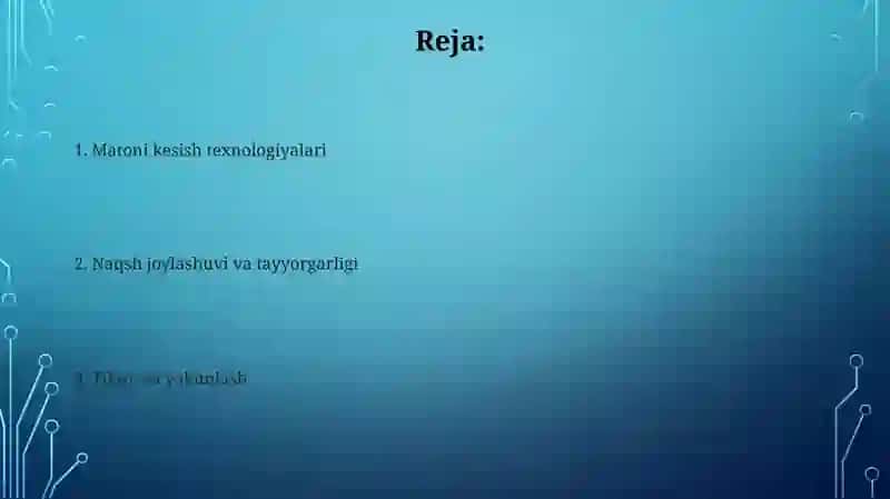 Matoni kesish texnologiyalari 2