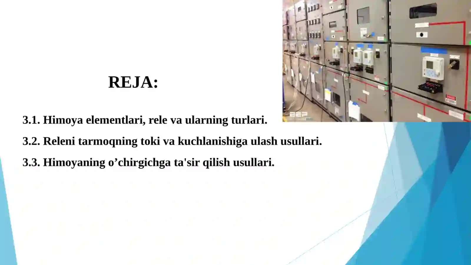 RELELI HIMOYANING TARKIBIY QISMLARI VA ASOSIYELEMENTLARI 2