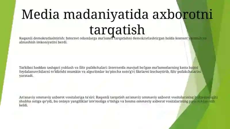 Mediamaydonda Axborot Tarqatish Madaniyati 2