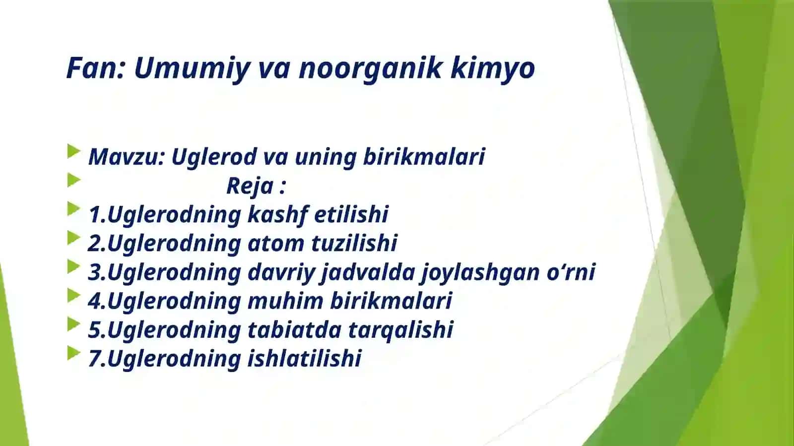 Uglerod va uning birikmalari 2