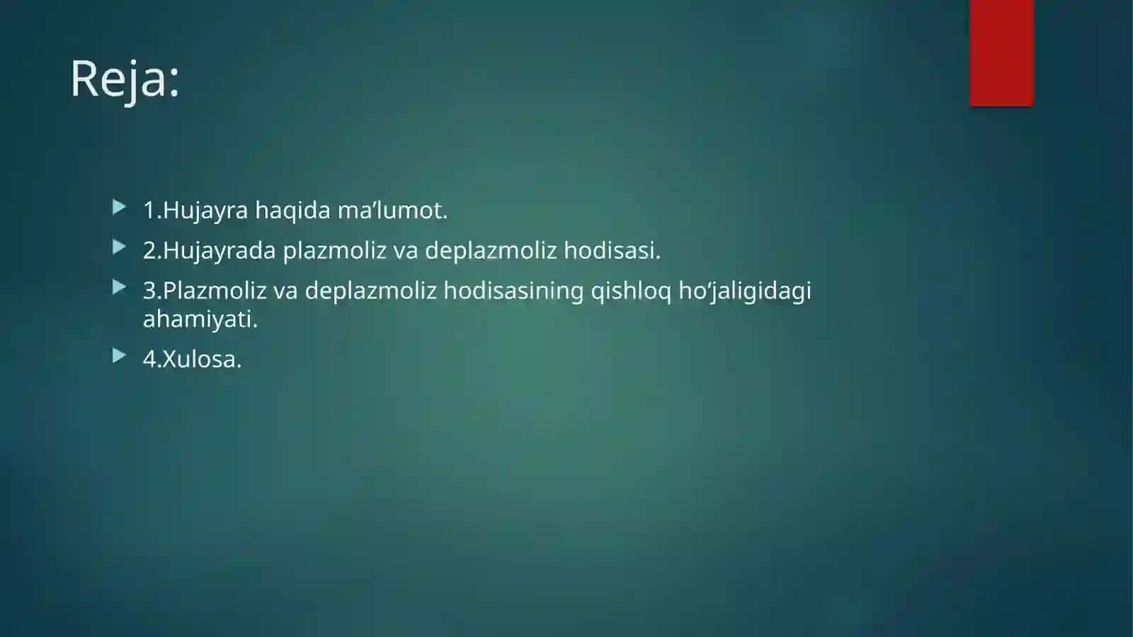 Hujayrada turgor va plazmoliz hodisasi 2