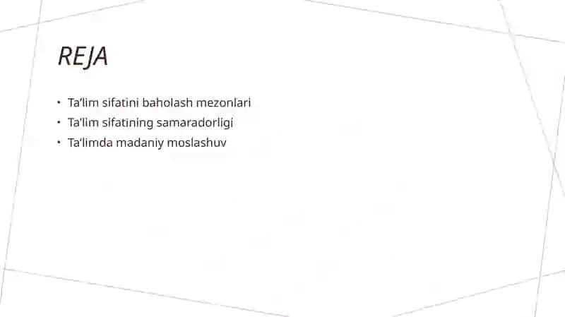 Taʼlim sifatini baholash mezonlari 2