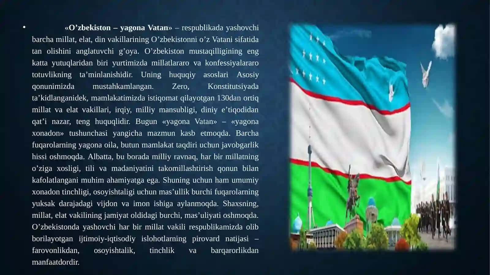 Yurt tinchligi-xalq farovonligi 2