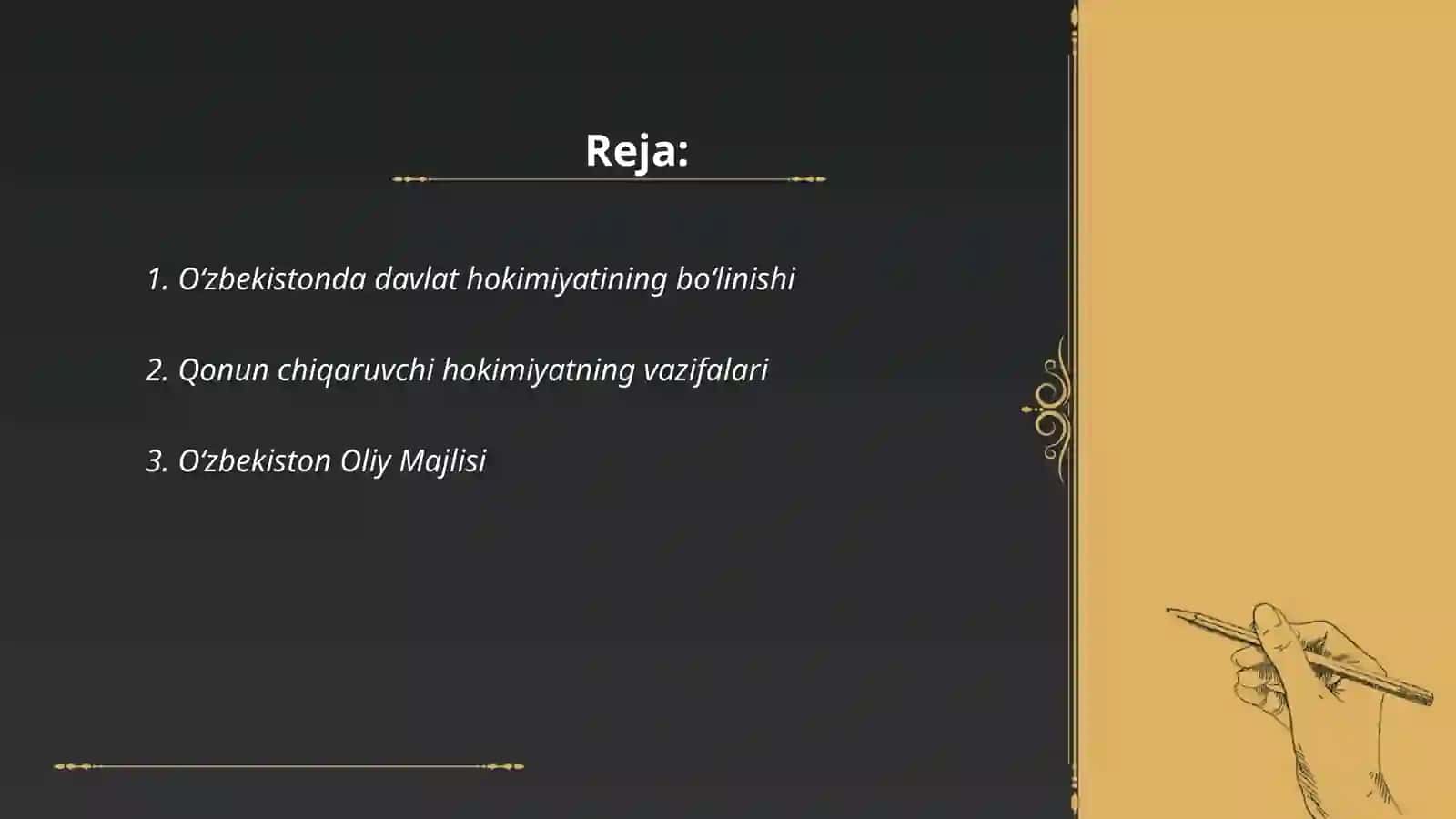 O‘zbekistonda davlat hokimyatini bo‘linishi va ularning vazifalari 2