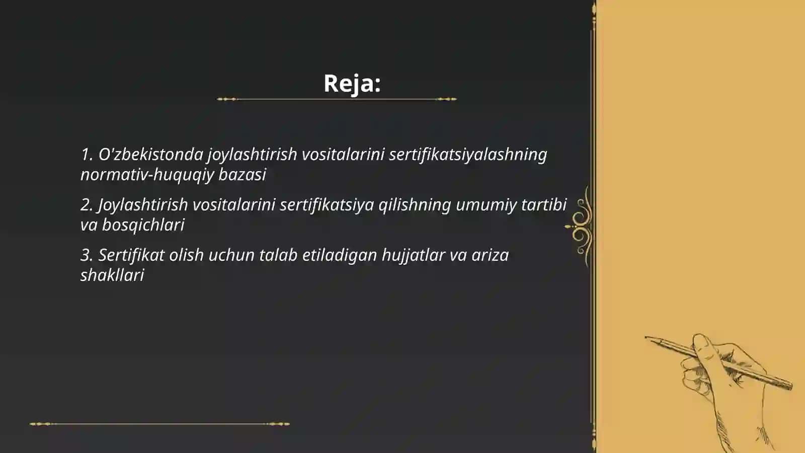 O'zbekistonda joylashtirish vositalarini sertifikatsiyadan o'tkazish 2