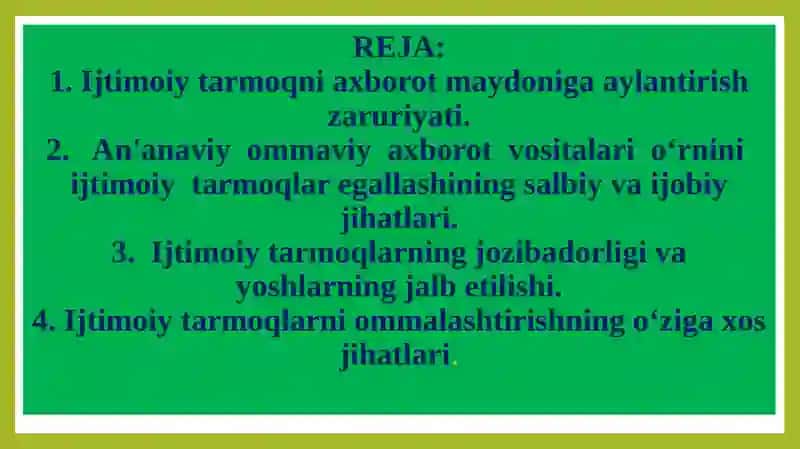 IJTIMOIY TARMOQLARDAGI AXBOROT XURUJLARI VA TAHDIDLAR 2