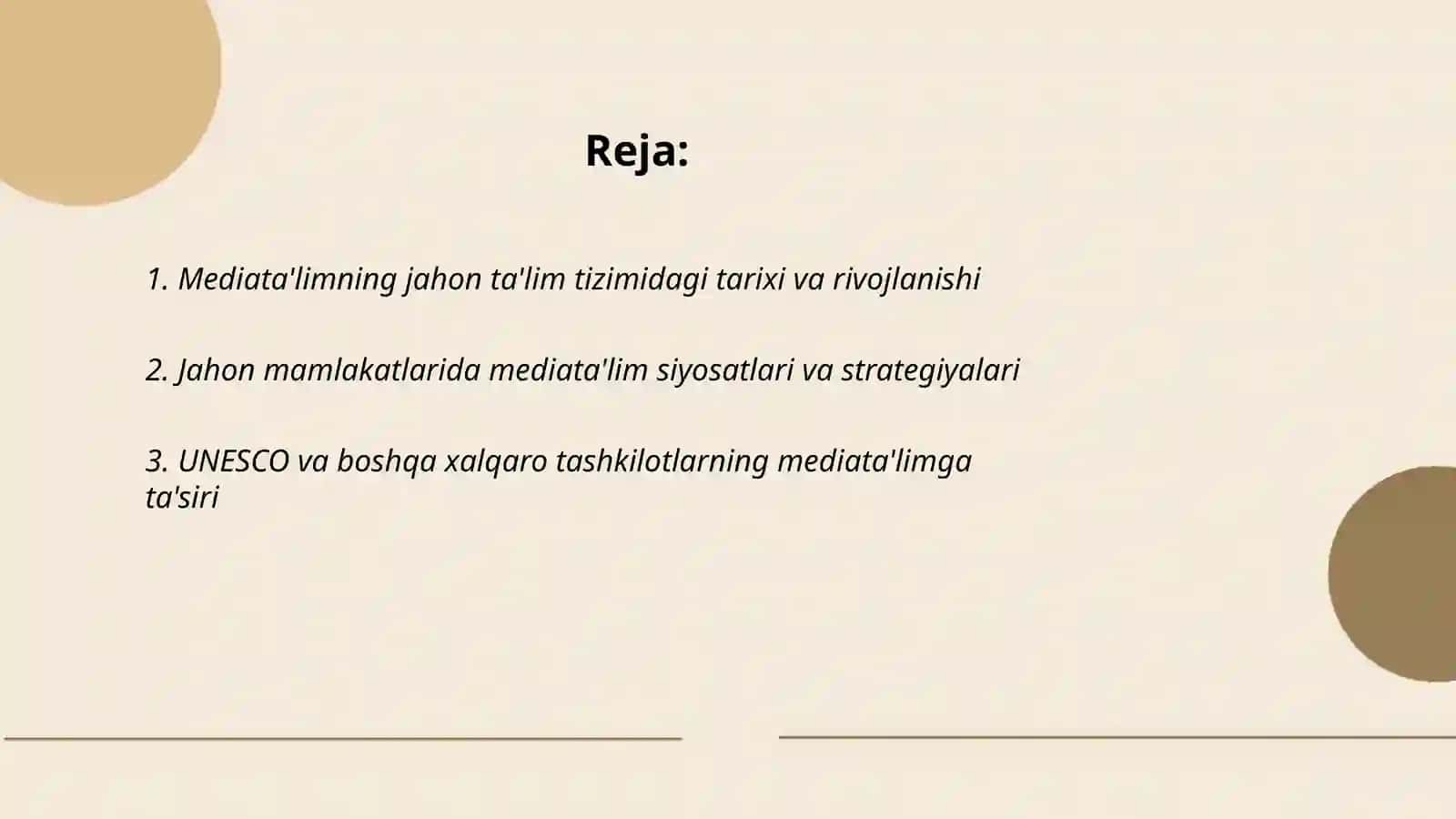 Mediata'limning jahon ta'lim tizimida tutgan oʻrni 2