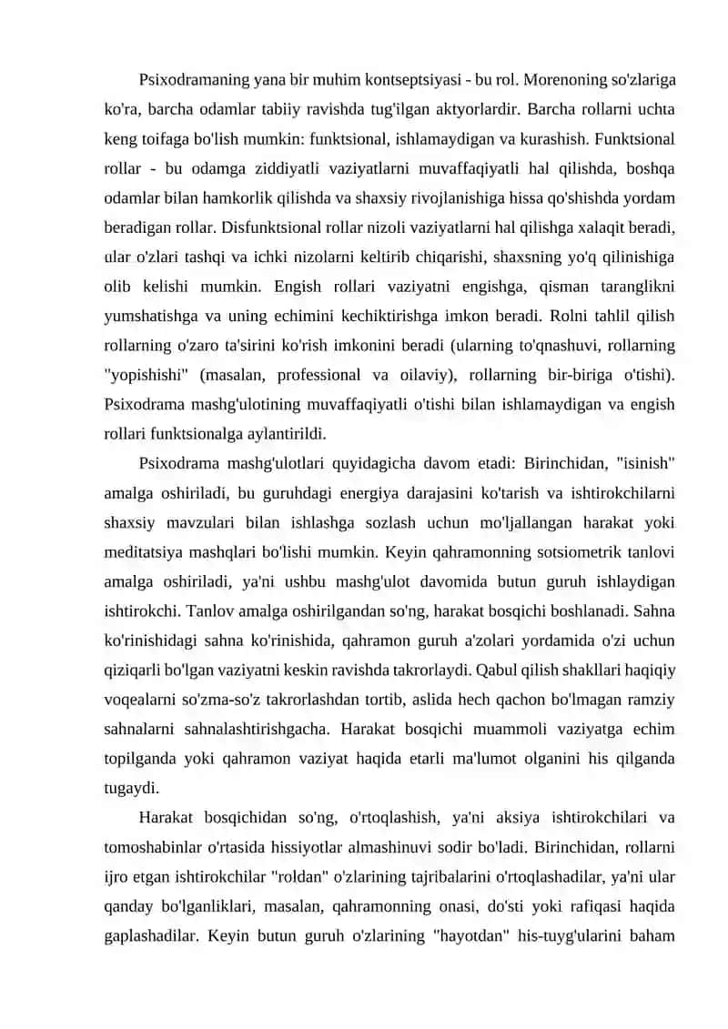 Psixodrama va mashg`ulotlar 2