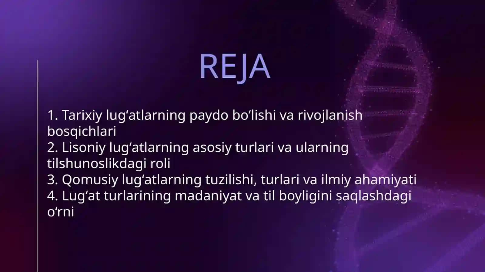 TARIXIY LUGʻATLAR VA ULARNING AHAMIYATI. LISONIY LUGʻATLARNI VA ULARNING TURLARI. QOMUSIY LUGʻATLAR VA ULARNING TURLARI 2