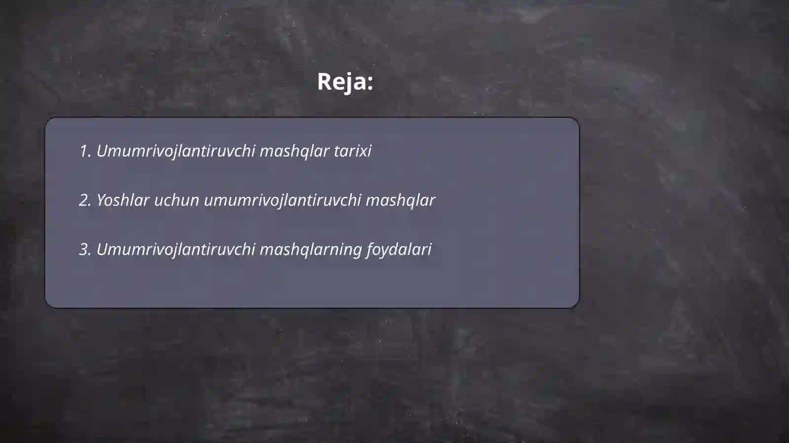 Umumrivojlantiruvchi mashqlar 2