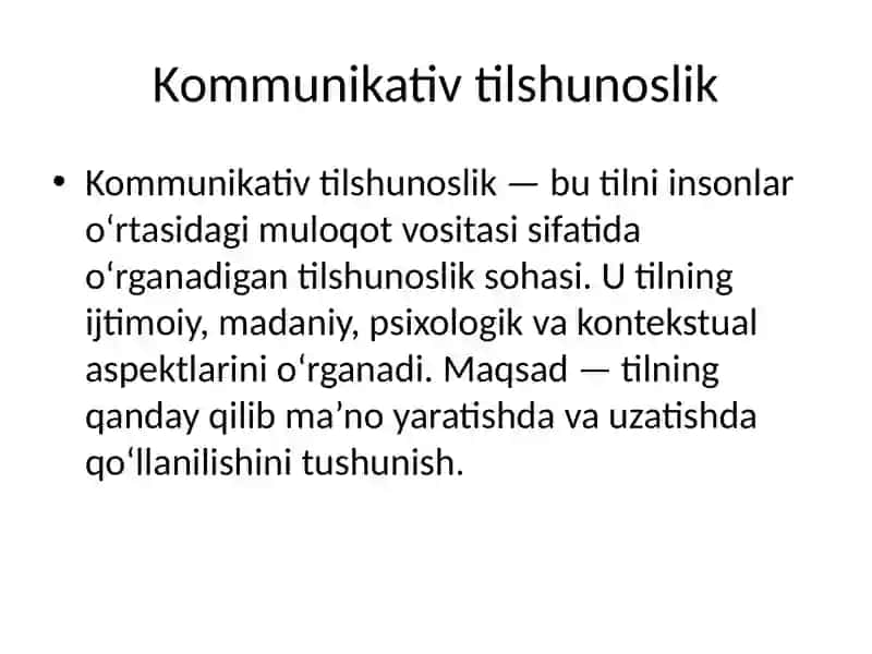Kommunikativ tilshunoslik. Matn va uning turlari 2