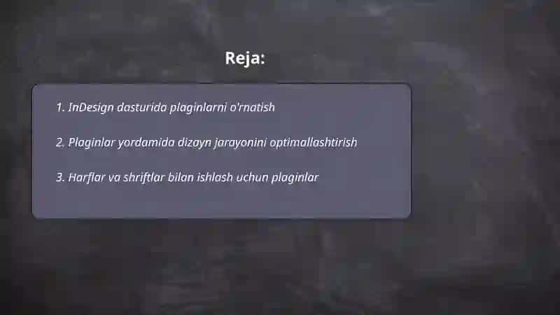 Indesign dasturi plaginlari bilan ishlash 2