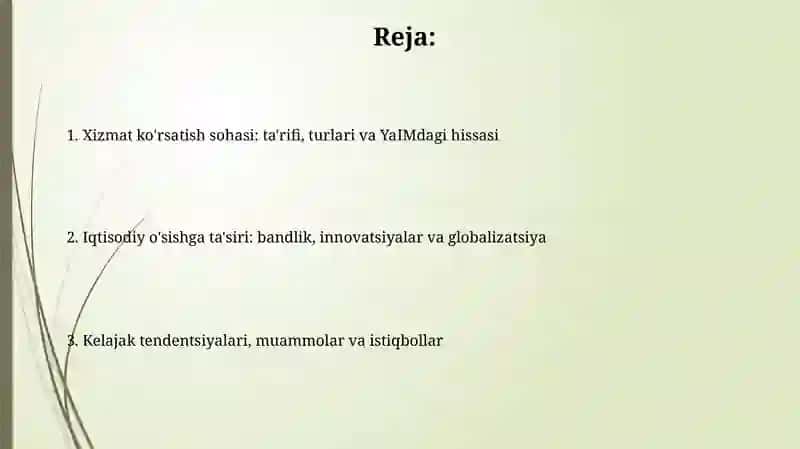 Xizmat ko'rsatish sohasi 2