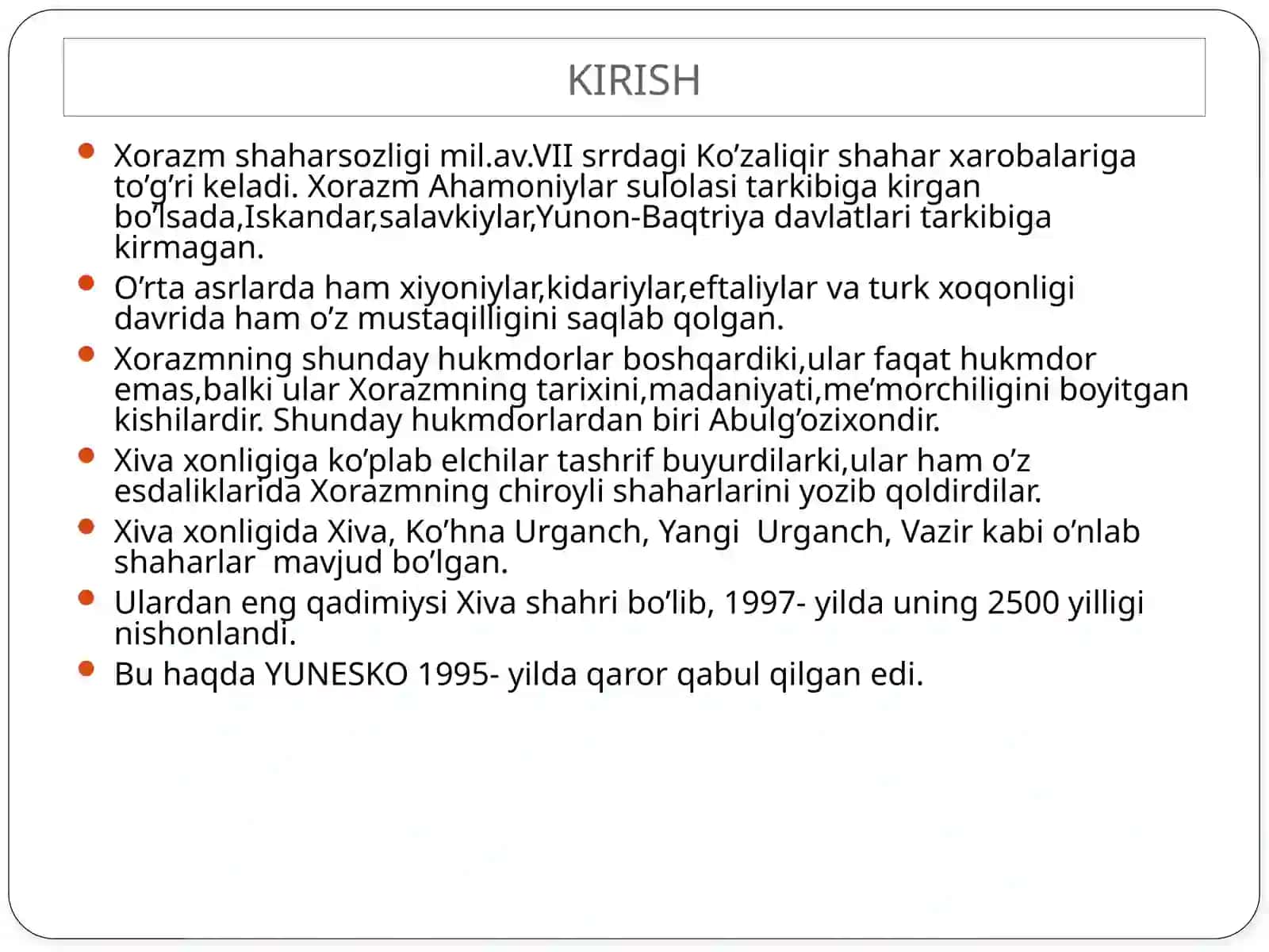Xivaxonligini tashkil topish va madaniyati 2