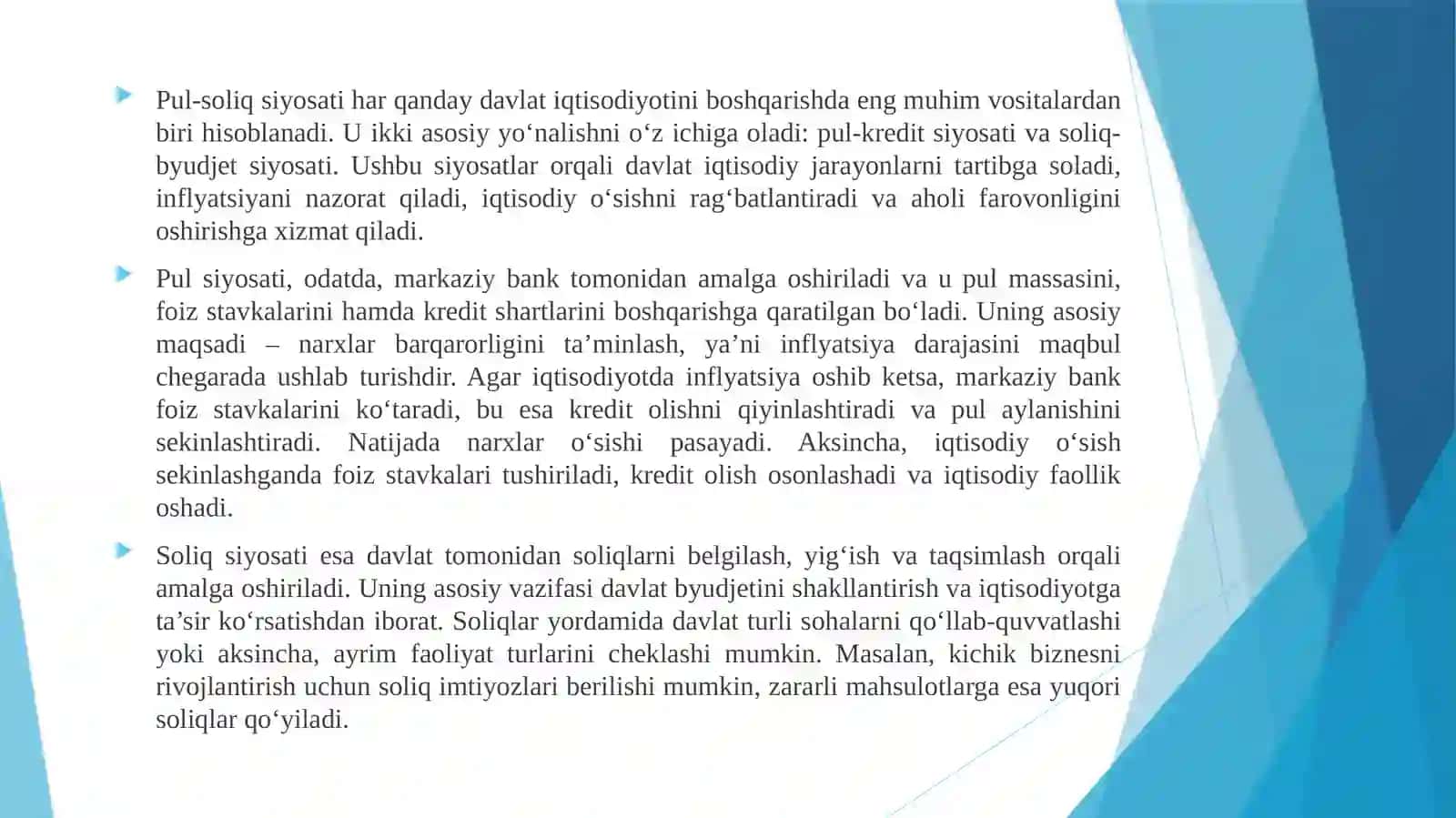 Pul-soliq siyosati 2
