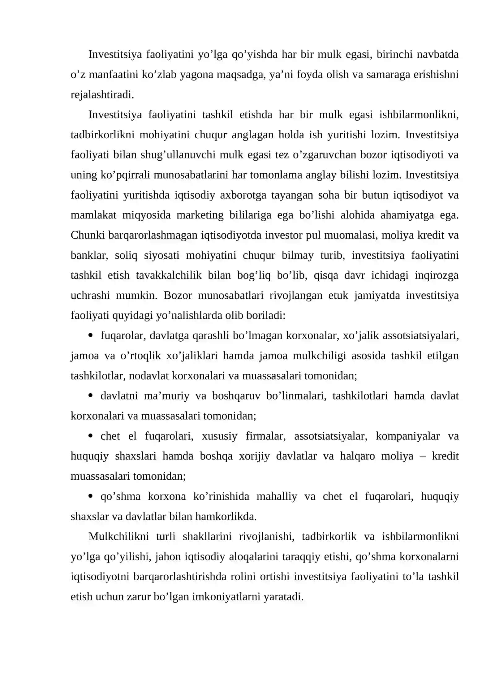 Investitsiya institutlarining moliya bozorlaridagi faoliyati 2