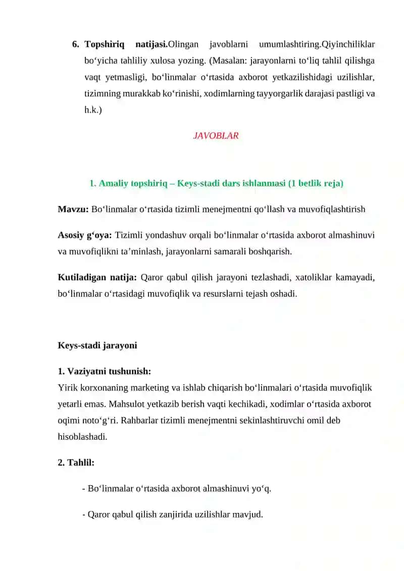 Tizimli menejment nazariyasi faniga oid muammoli keyslar 2