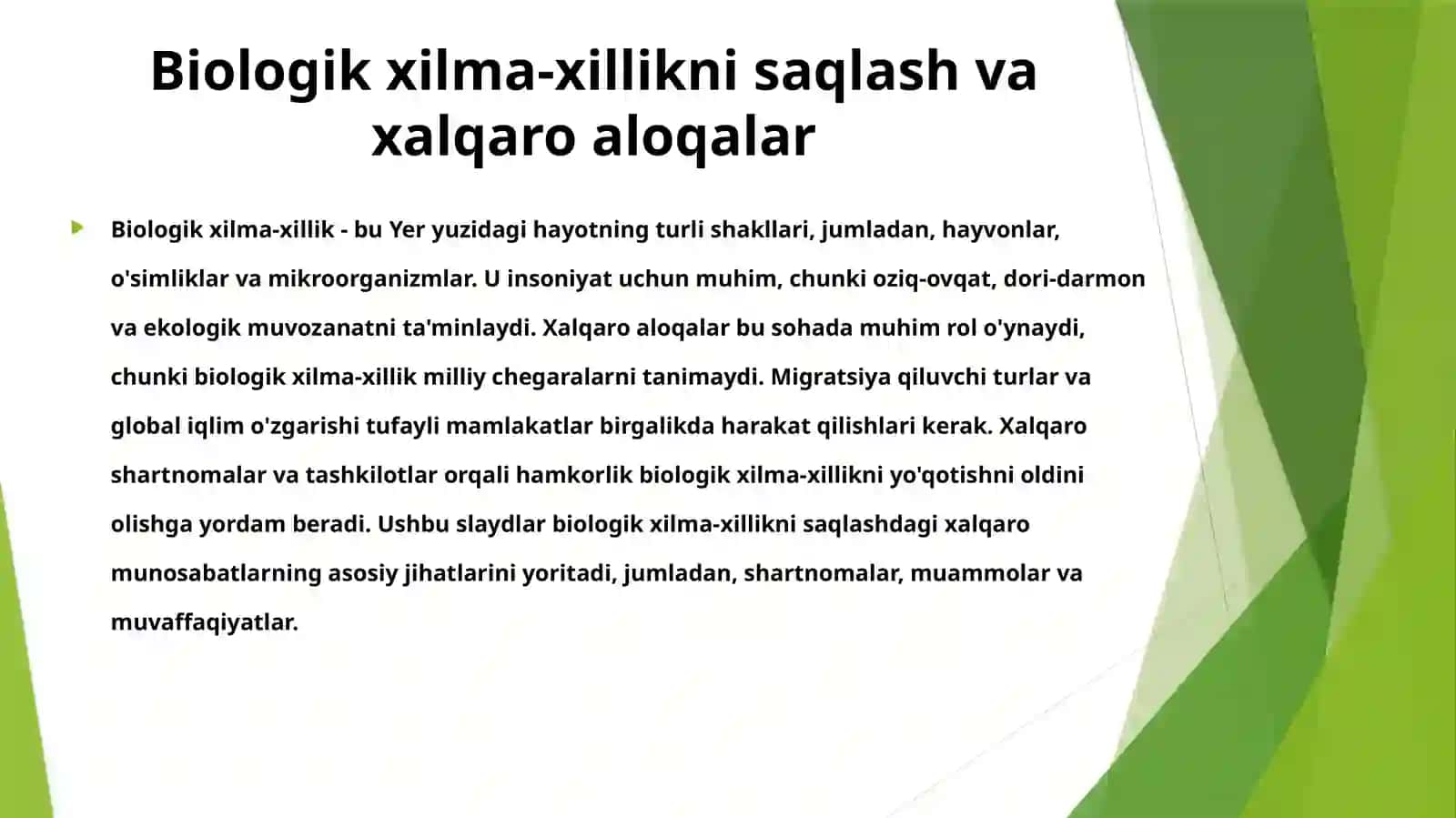 Biologik xilma-xillik nisqalash sohasida xalqaro aloqalar 2