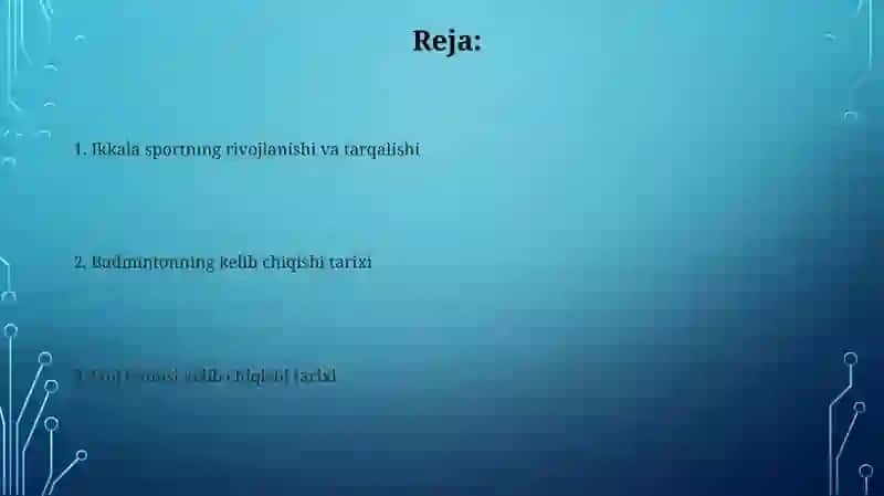 Badminton va stol tennisi sport turining kelib chiqishi tarixi 2