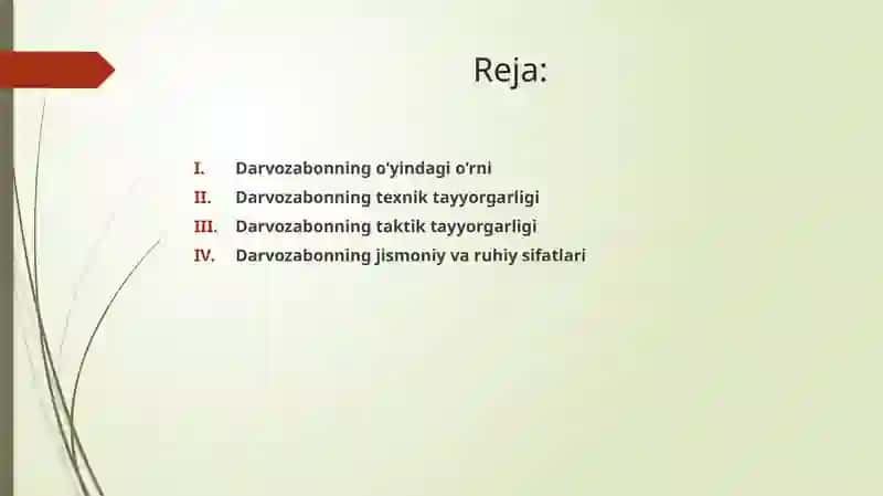 Darvozabon o‘yini texnikasi va taktikasi 2