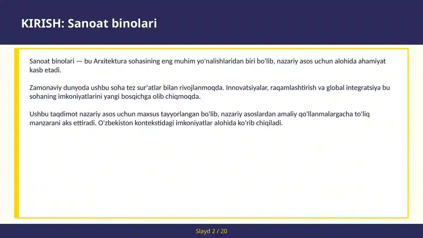 Sanoat binolari 2