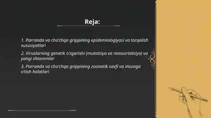 Parranda va choʻchqa grippi va uning hozirgi kundagi muammolari 2