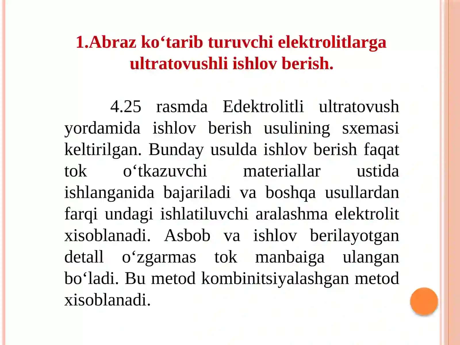 Abraz koʻtarib turuvchi elektrolitlarga  ultrаtоvushli ishlоv bеrish 2