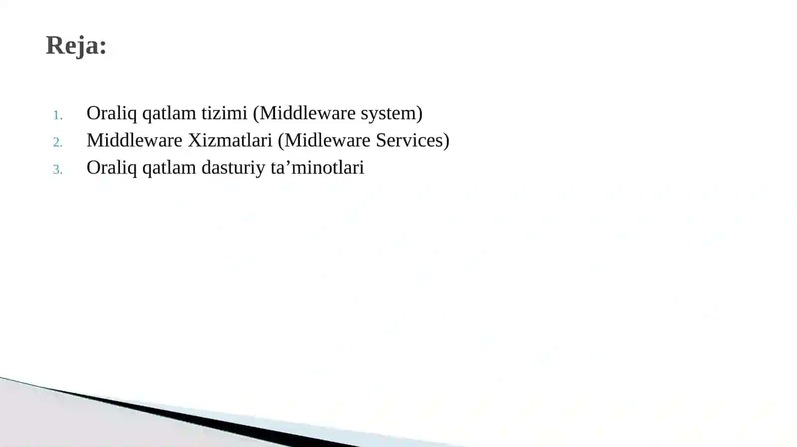 Middleware tizimlari (Middleware Systems) 2