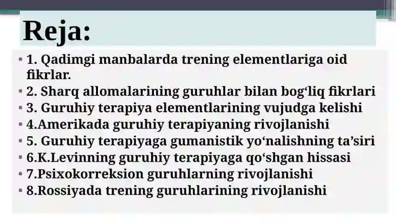 Rossiyada trening guruhlarining rivojlanishi 2