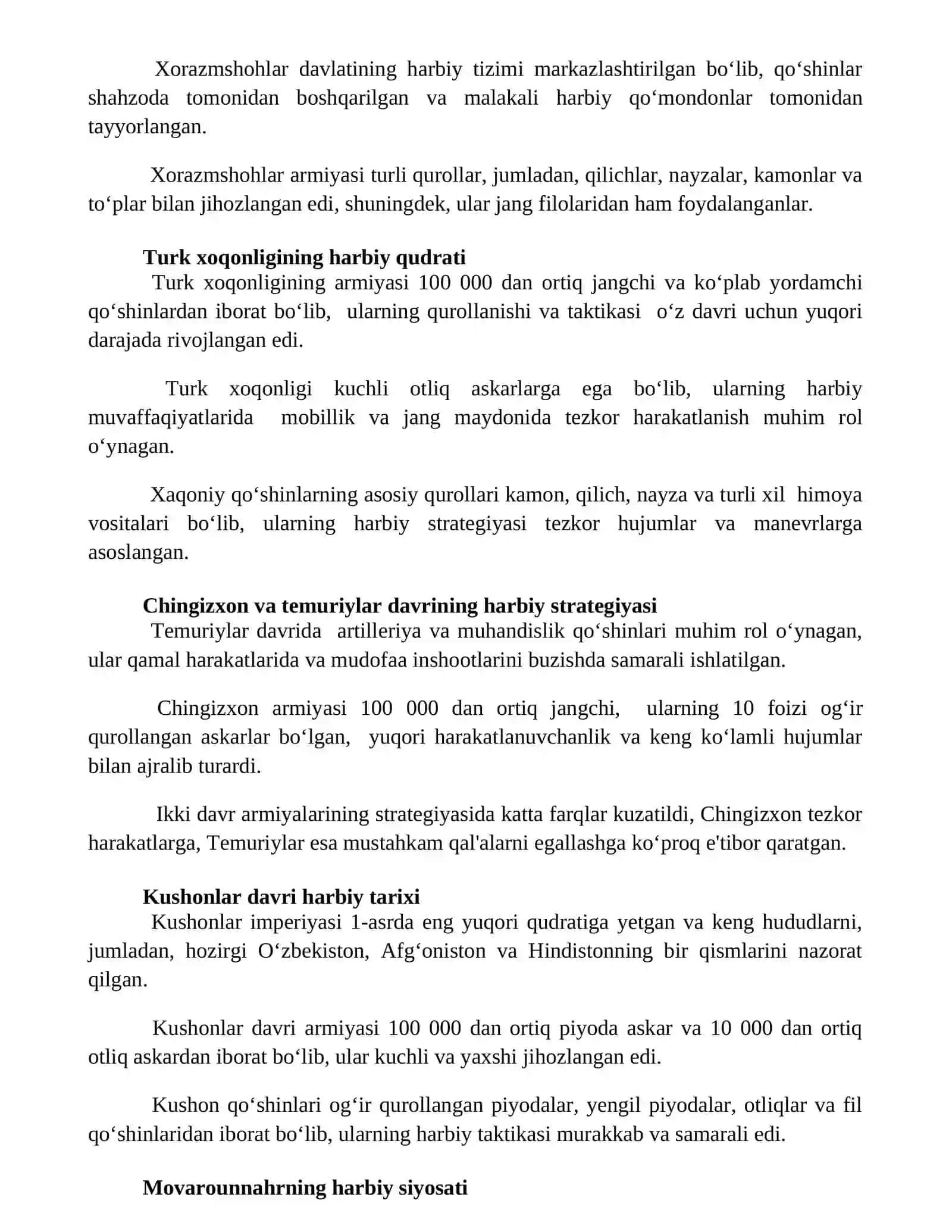 Qadimgi O‘rta Osiyo xalqiarining harbiy tarixi 2