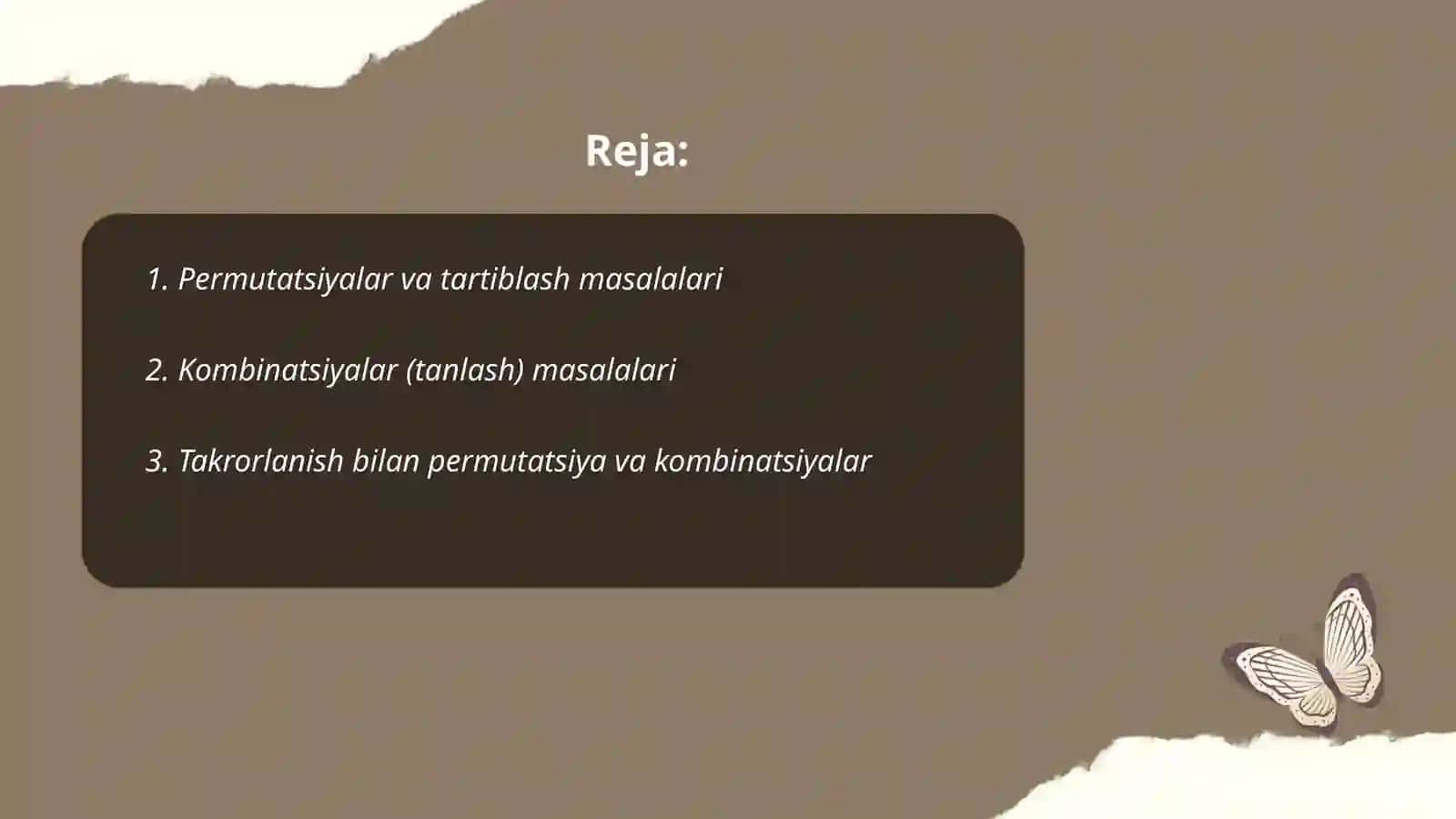 Kombinatorikaga oid masalalar 2