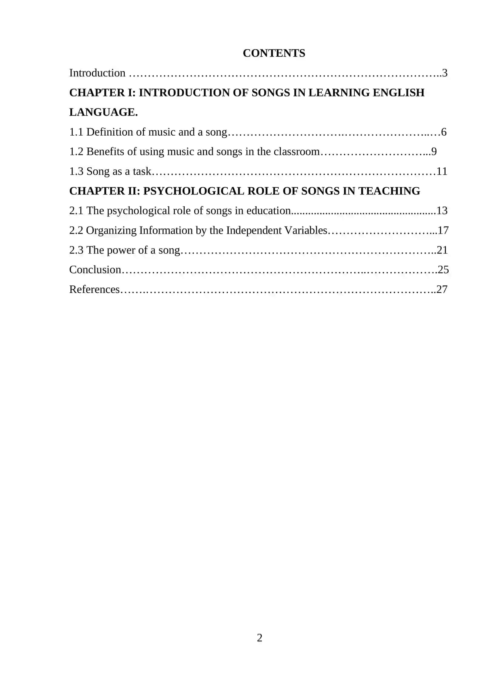 COURSE WORK THEM: TEACHING ENGLISH USING SONGS 2