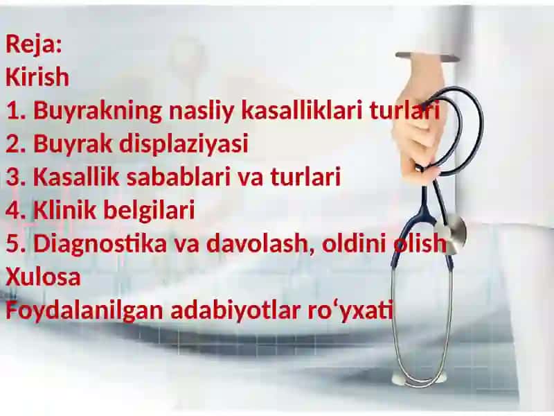 Buyrakni nasliy kasalliklari.Buyrak displaziyasi 2