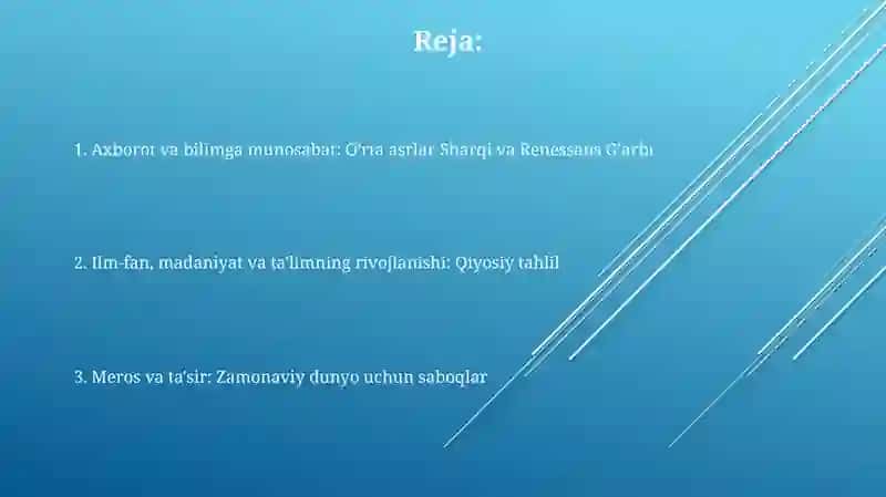 Oʻrta asr Sharq va G'arbning uyg'onish davrida axborot, ma'lumotga bo'lgan munosabat 2
