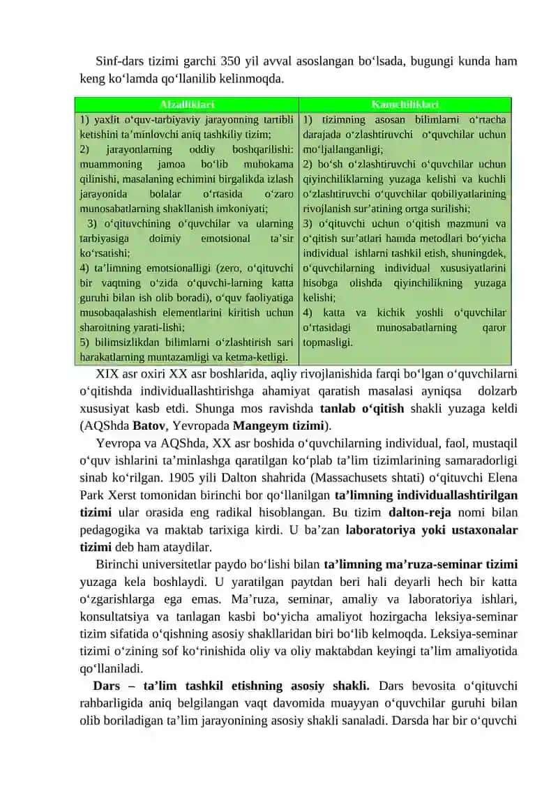 Ta’limni tashkil etish shakllari va turlari 2