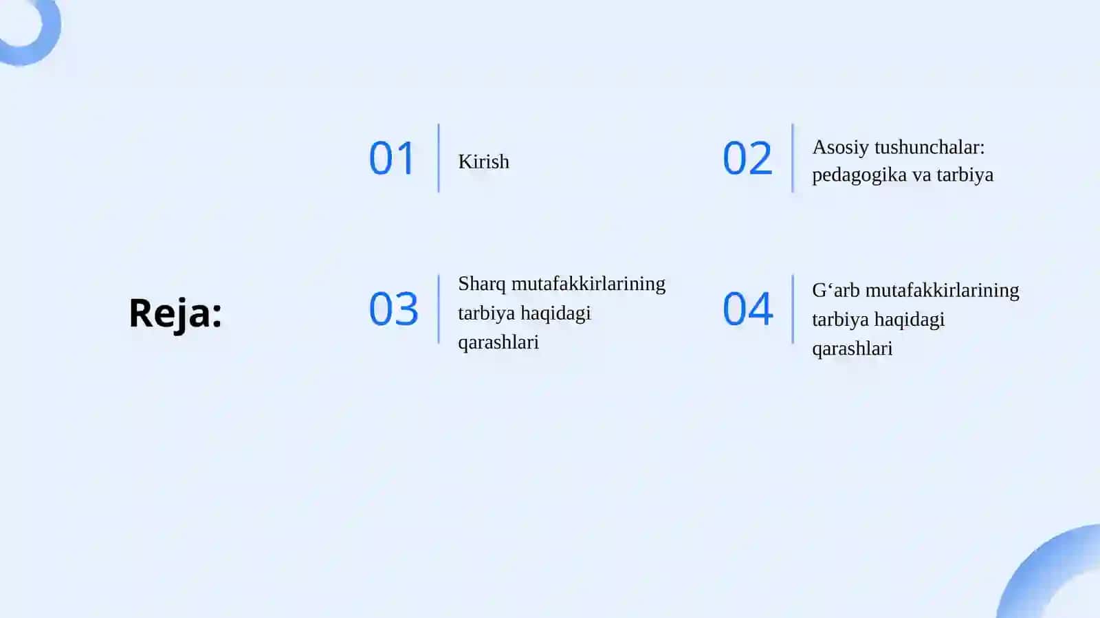 Sharq va G'arb mutafakkirlarining tarbiyaviy qarashlari 2