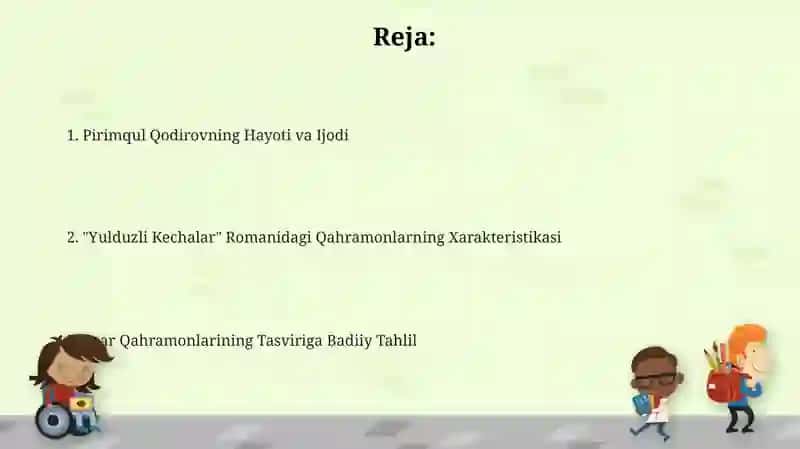 "Yulduzli Kechalar" Romanidagi Qahramonlarning Xarakteristikasi 2