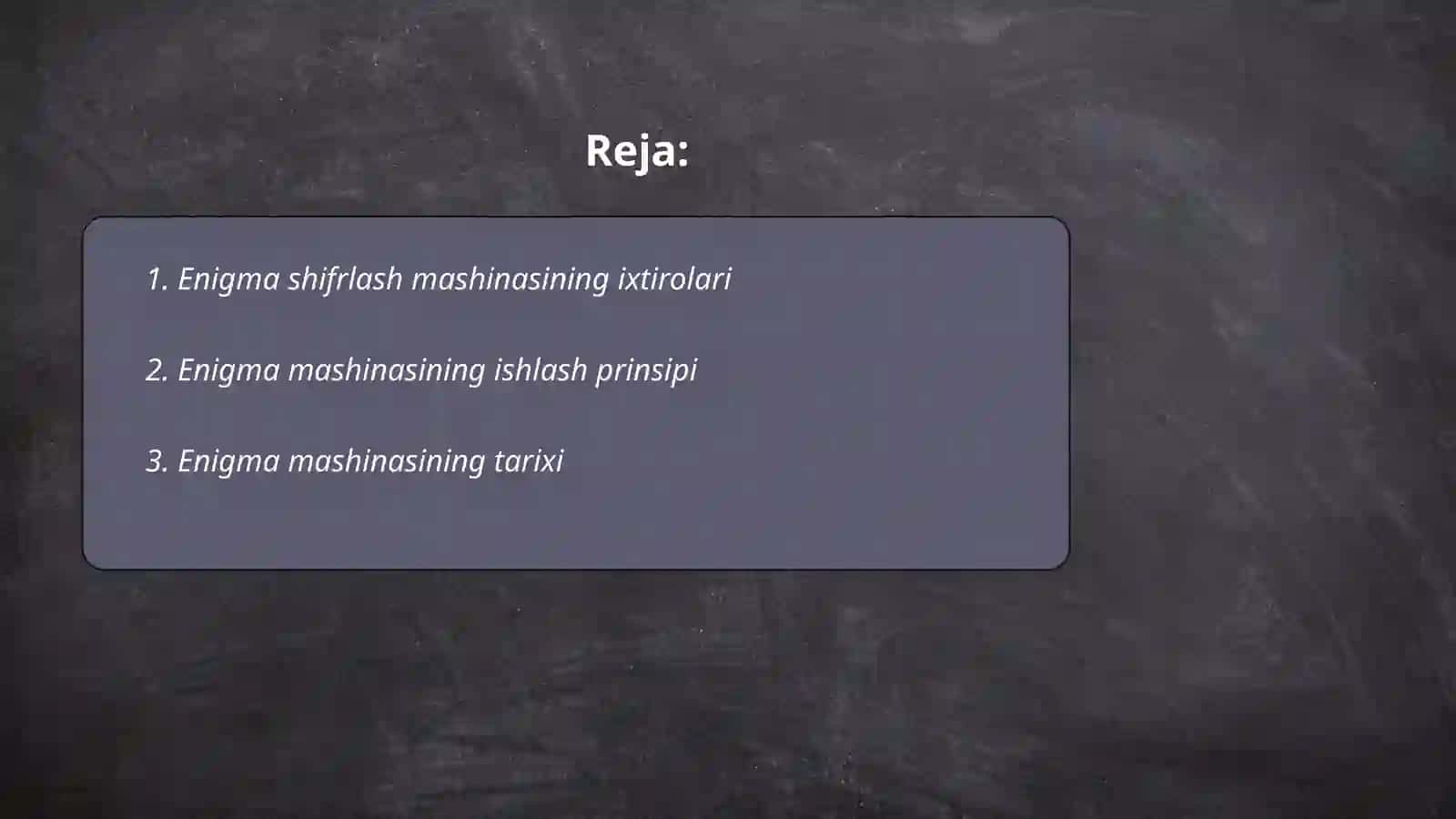 Enigma shifrlash mashinasi va uning bardoshligi 2