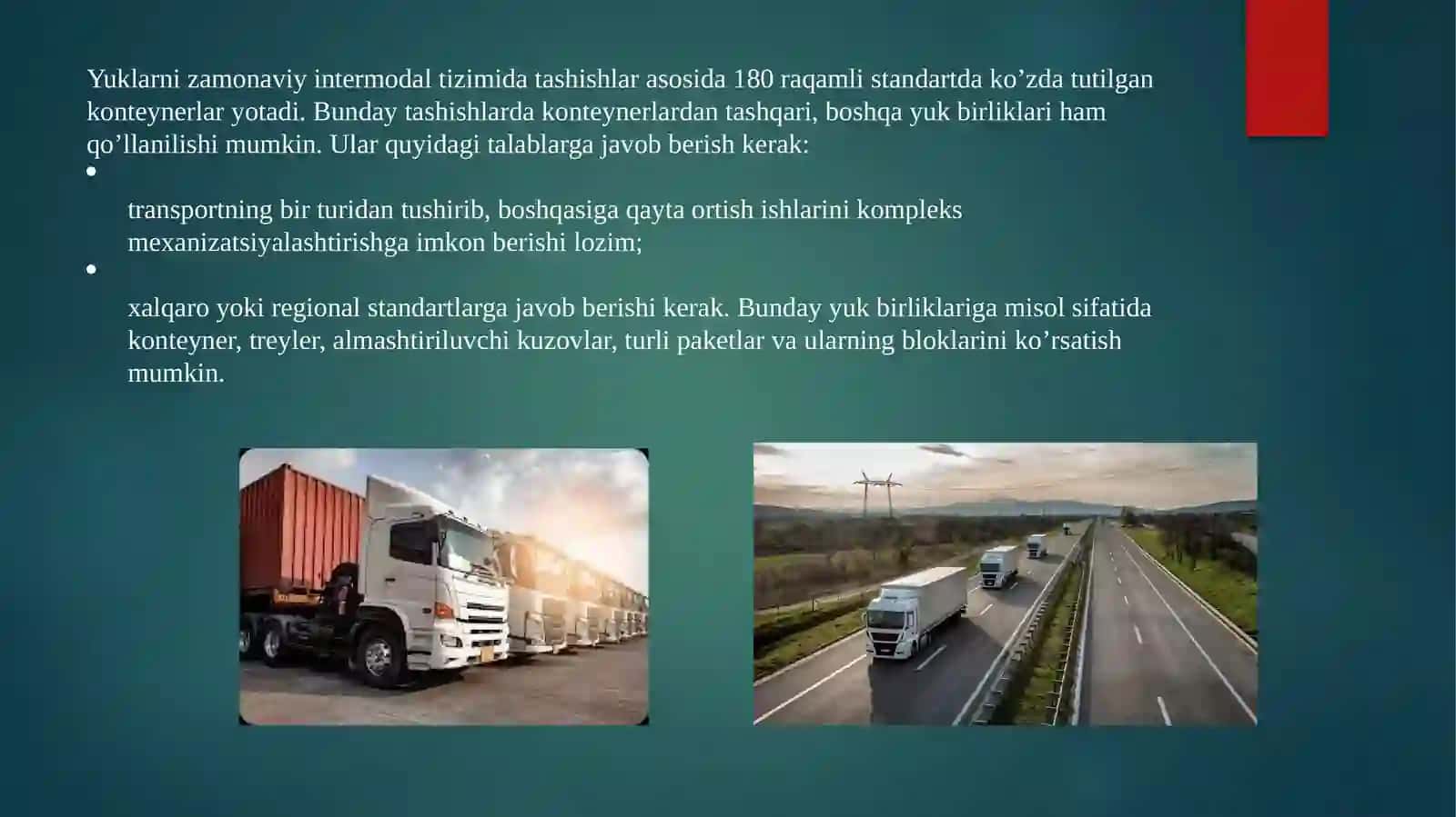 Yuklarni yetkazib berish turlari va tashishlarnitexnologiksxemalari 2