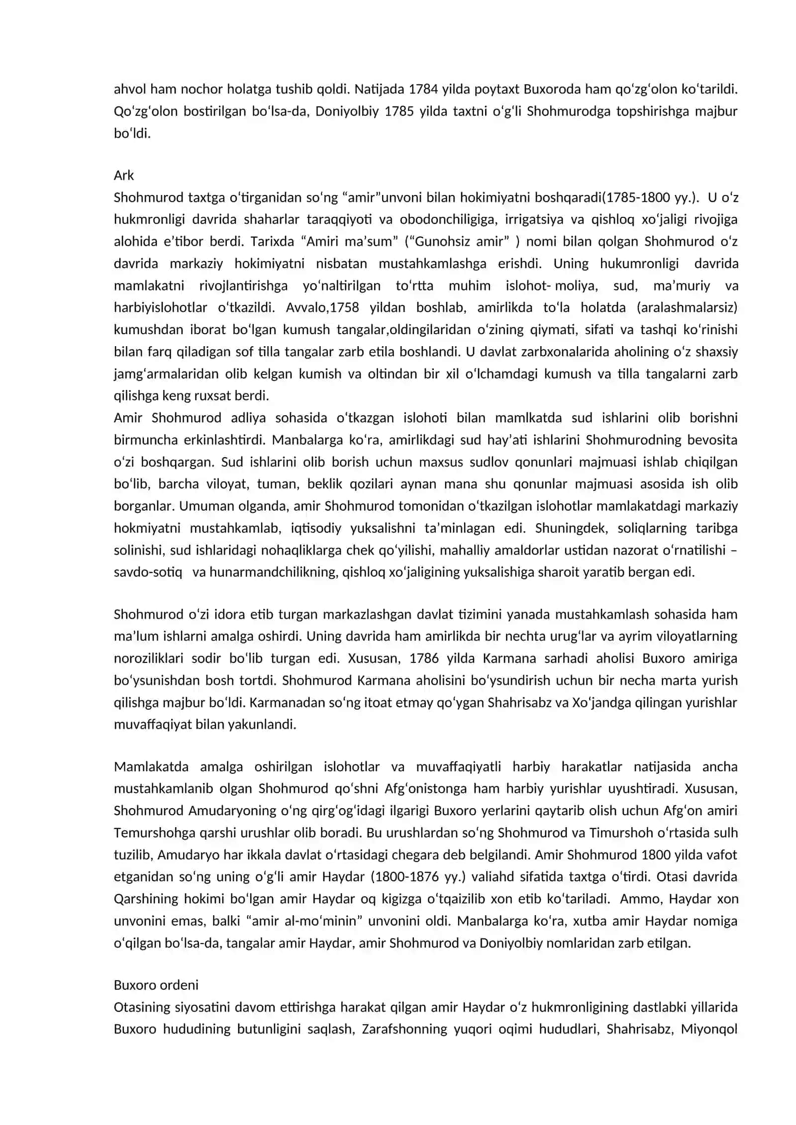 Buxoro amirligi (avvali va oxiri) 2