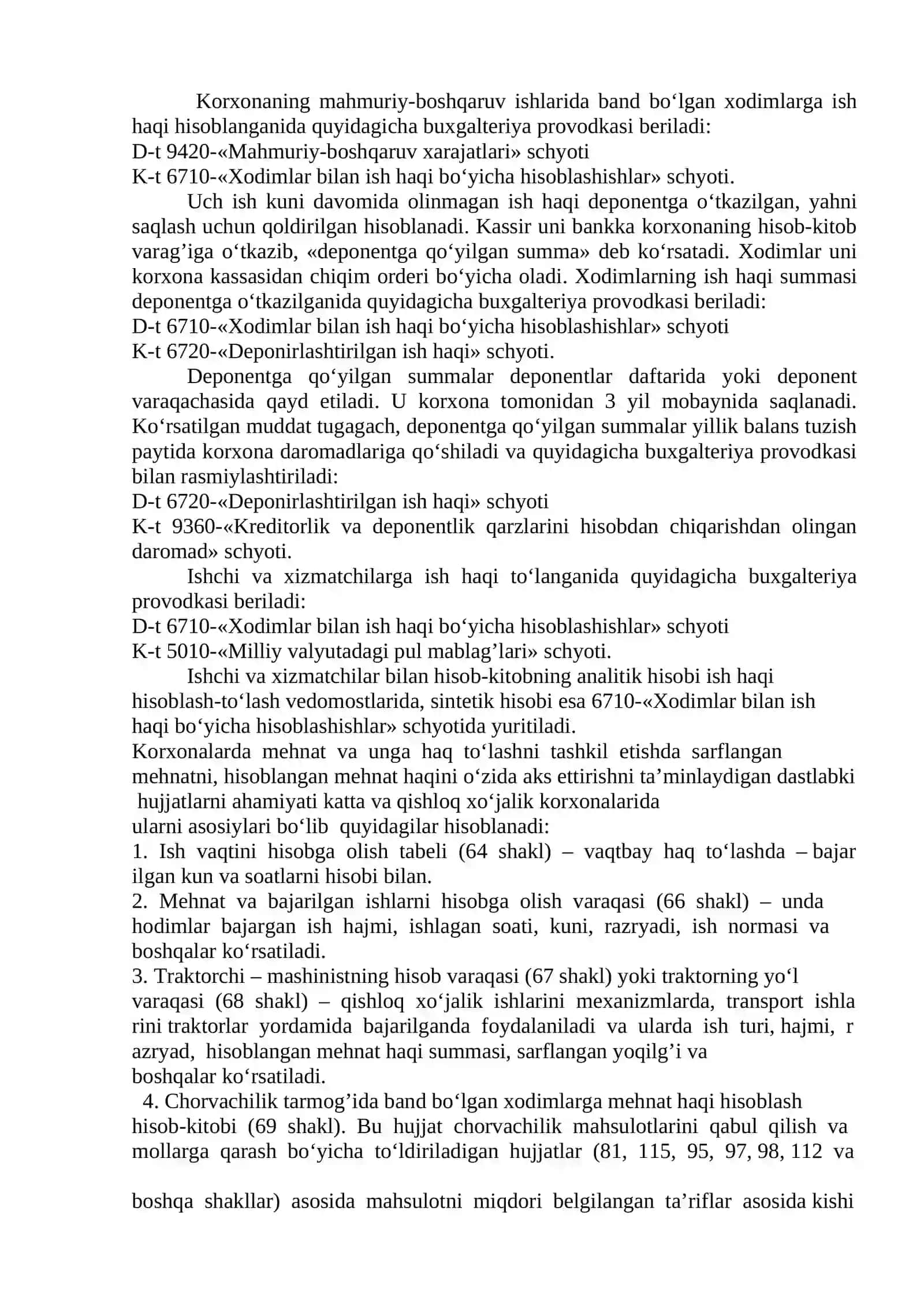 Mehnatga haq to‘lashning sintetik va analitik hisobi 2