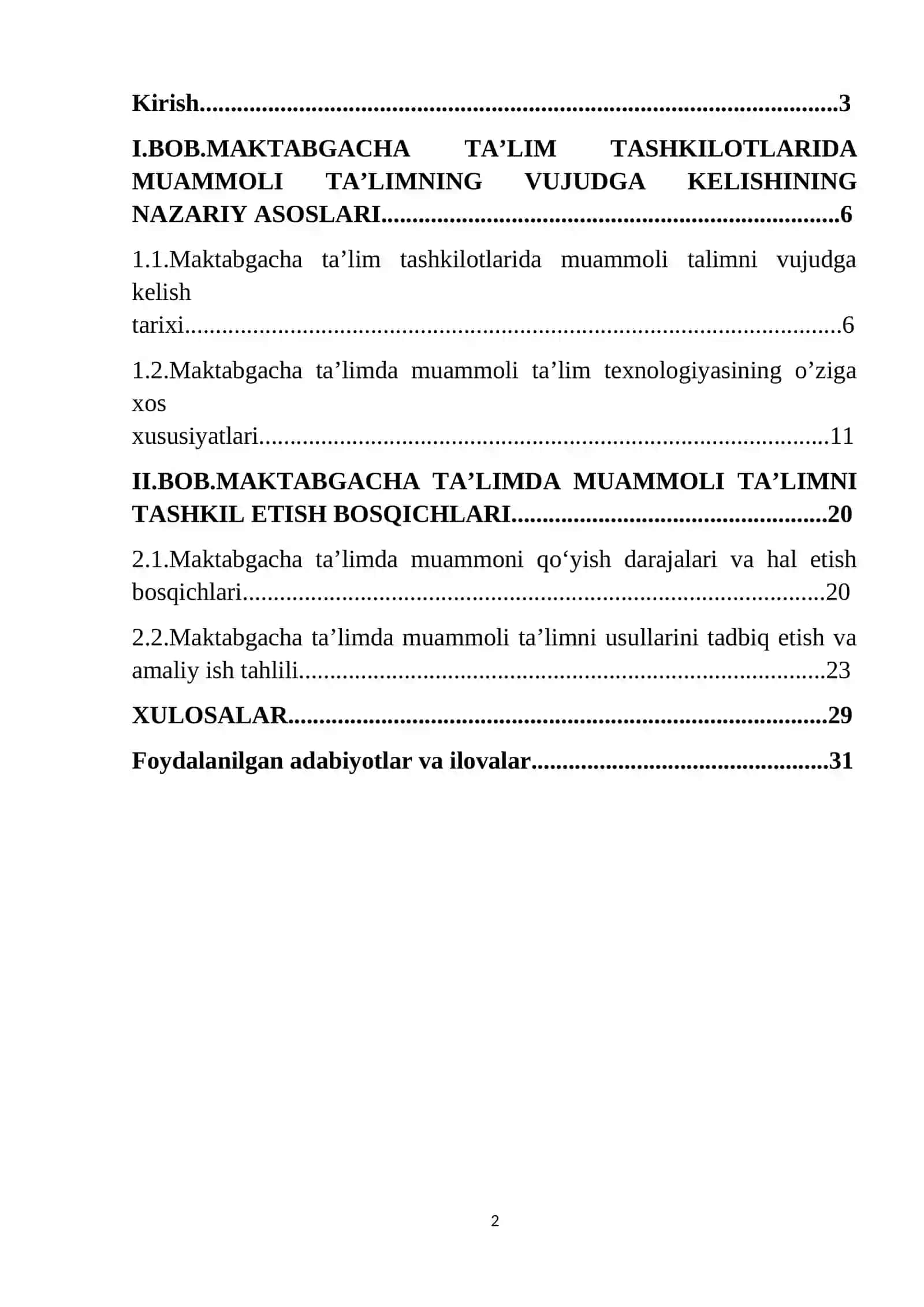 KURS ISHI: Maktabgacha talimda muammoli talimni tashkil etish bosqichlari 2
