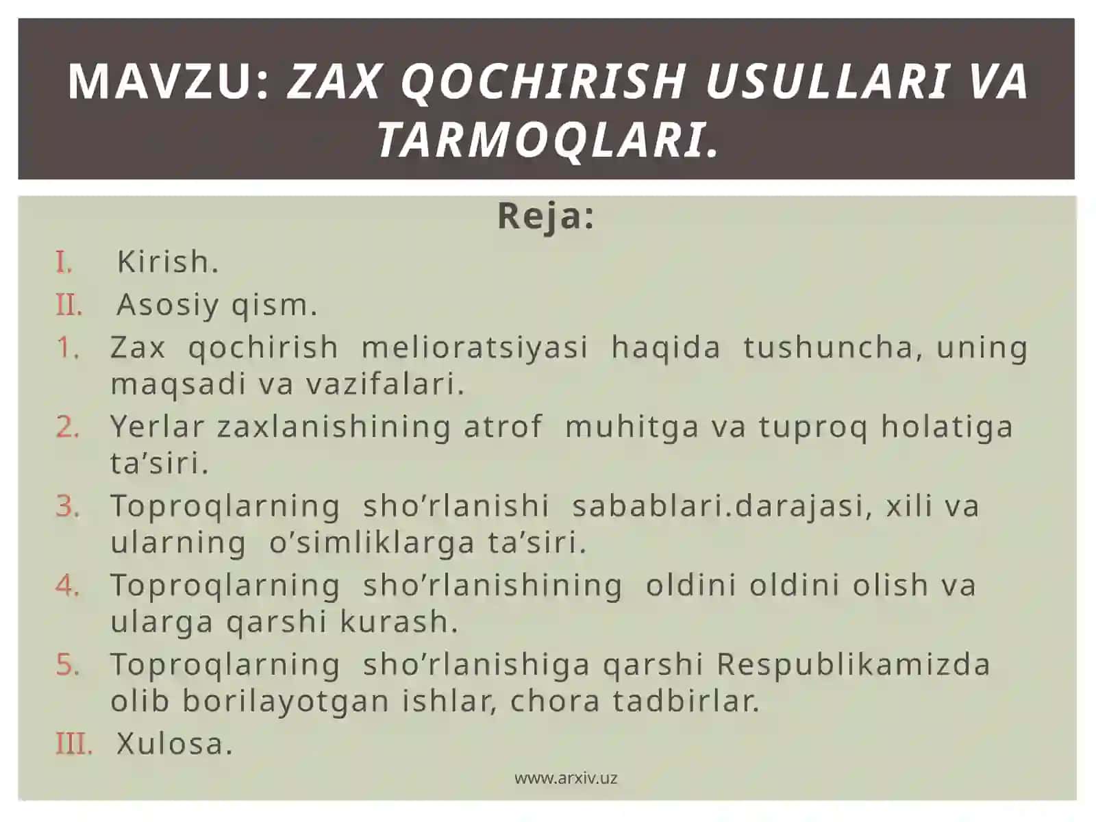 Zax qochirish usullari va tarmoqlari 2