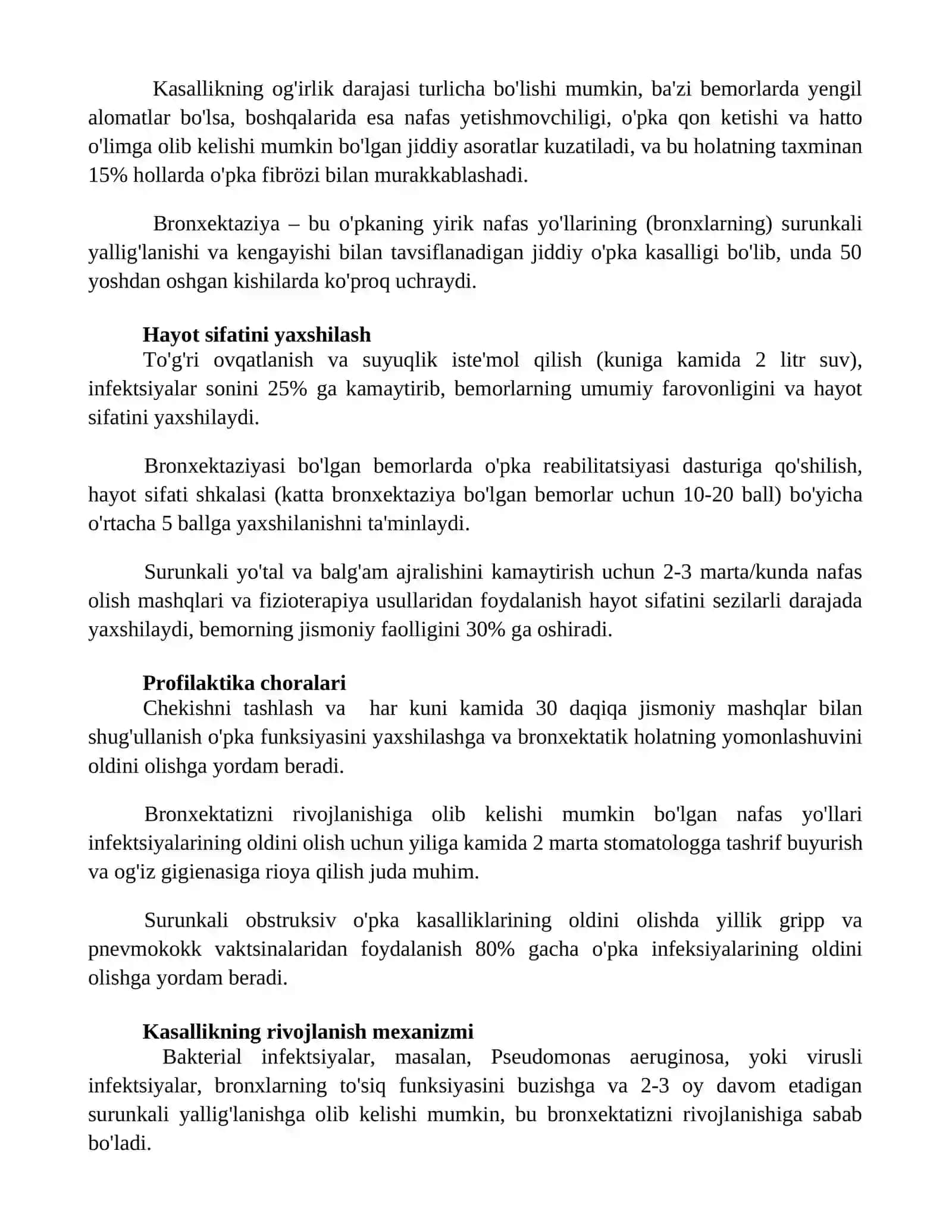 Bronxiektaziya kasalligi 2
