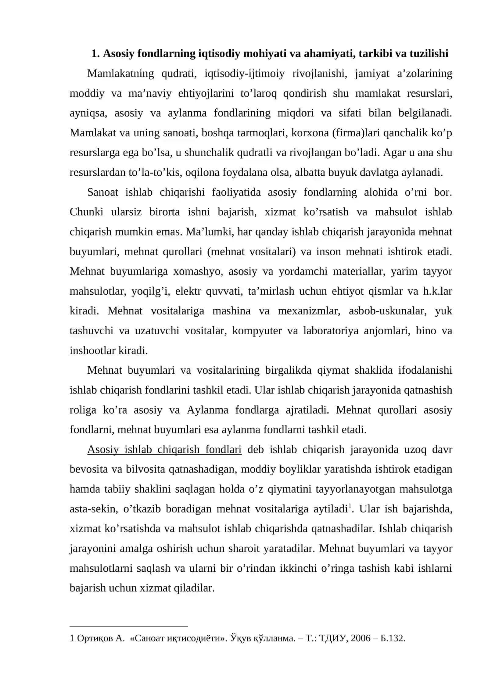Asosiy fondlarning iqtisodiy mohiyati va ahamiyati, tarkibi va tuzilishi 2