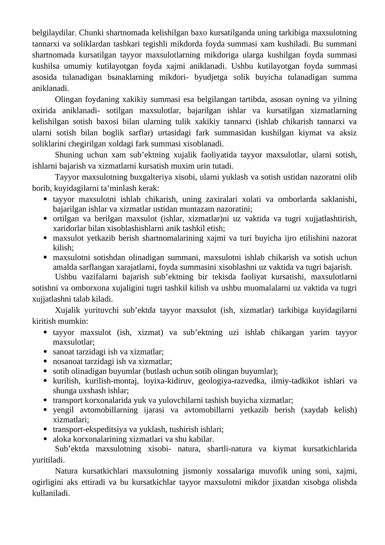 Kichik korxonalarda tayyor mahsulot va uni sotish hisobi 2