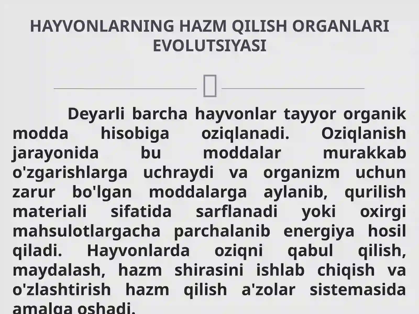 HAYVONLARN1NG HAZM QILISHORGANLARIEVOLUTSIYASI 2