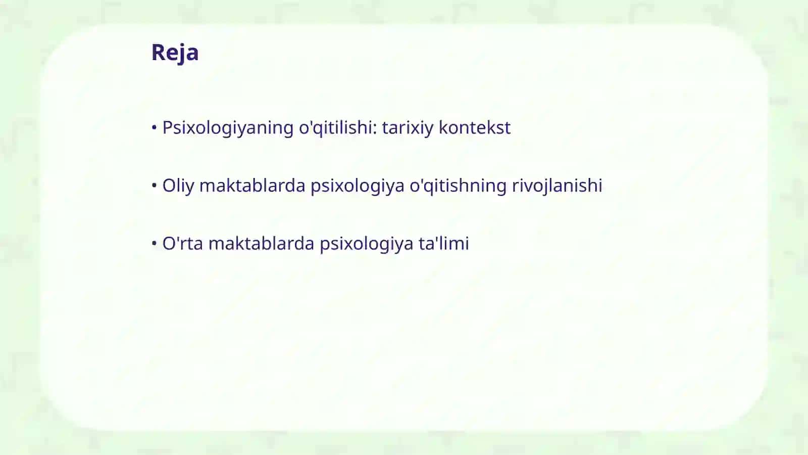 Oliy va oʻrta maktabda psixologiyaning oʻqitish tarixi 2